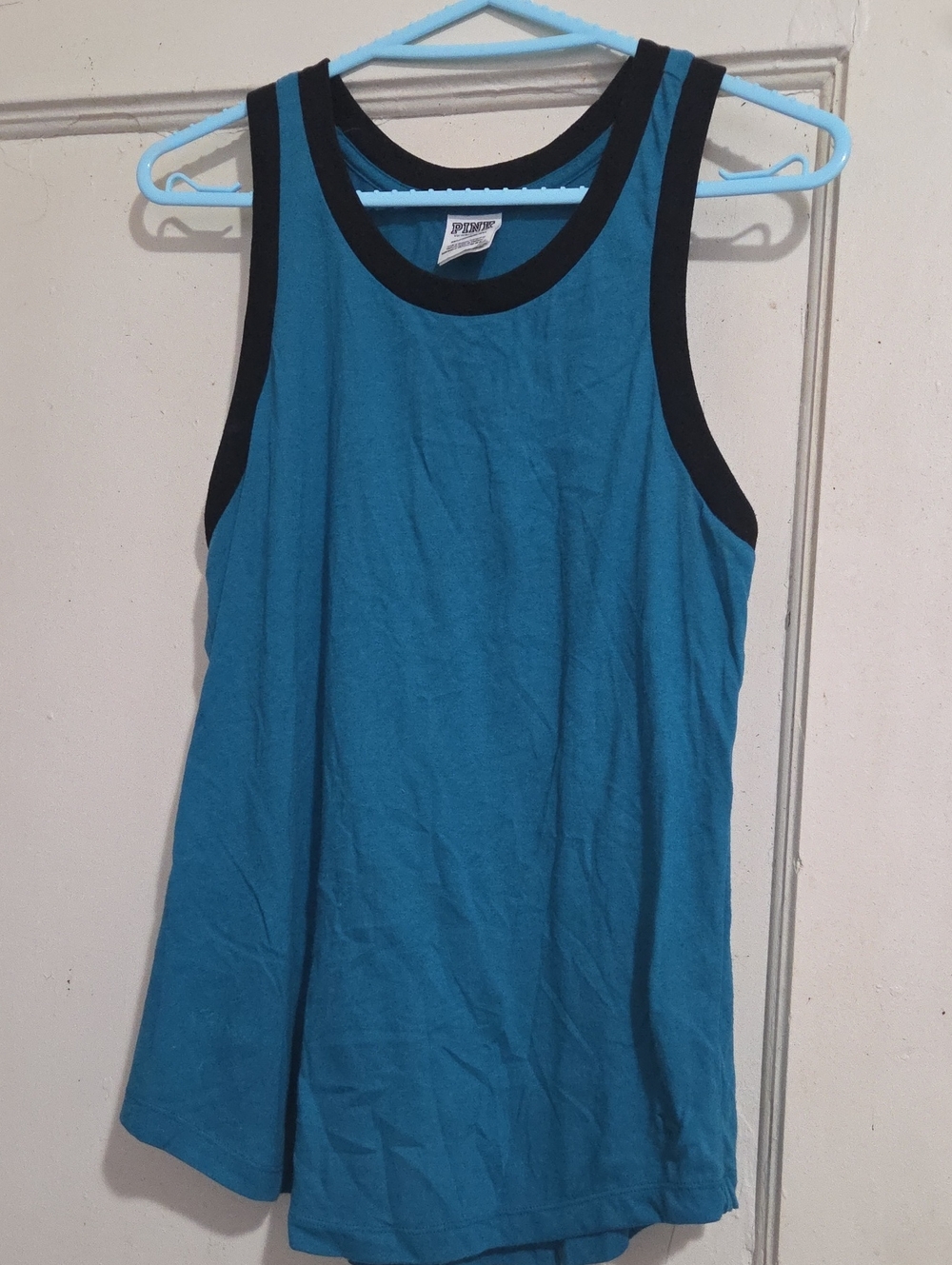 PINK Victoria's Secret Teal Tank with Black Trim